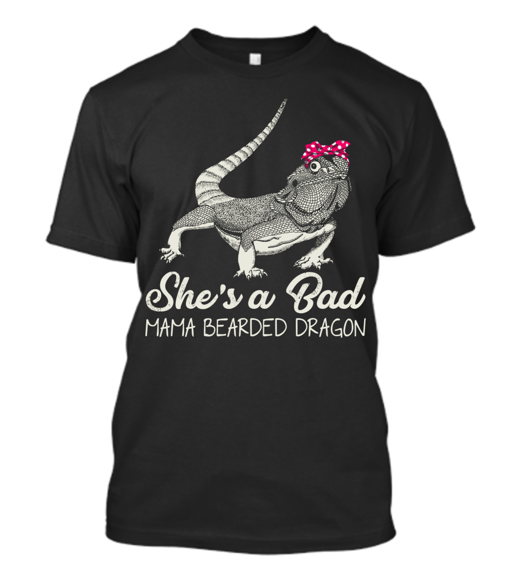 She's A Bad Mama Bearded Dragon With Polka Dot Bow T-Shirt