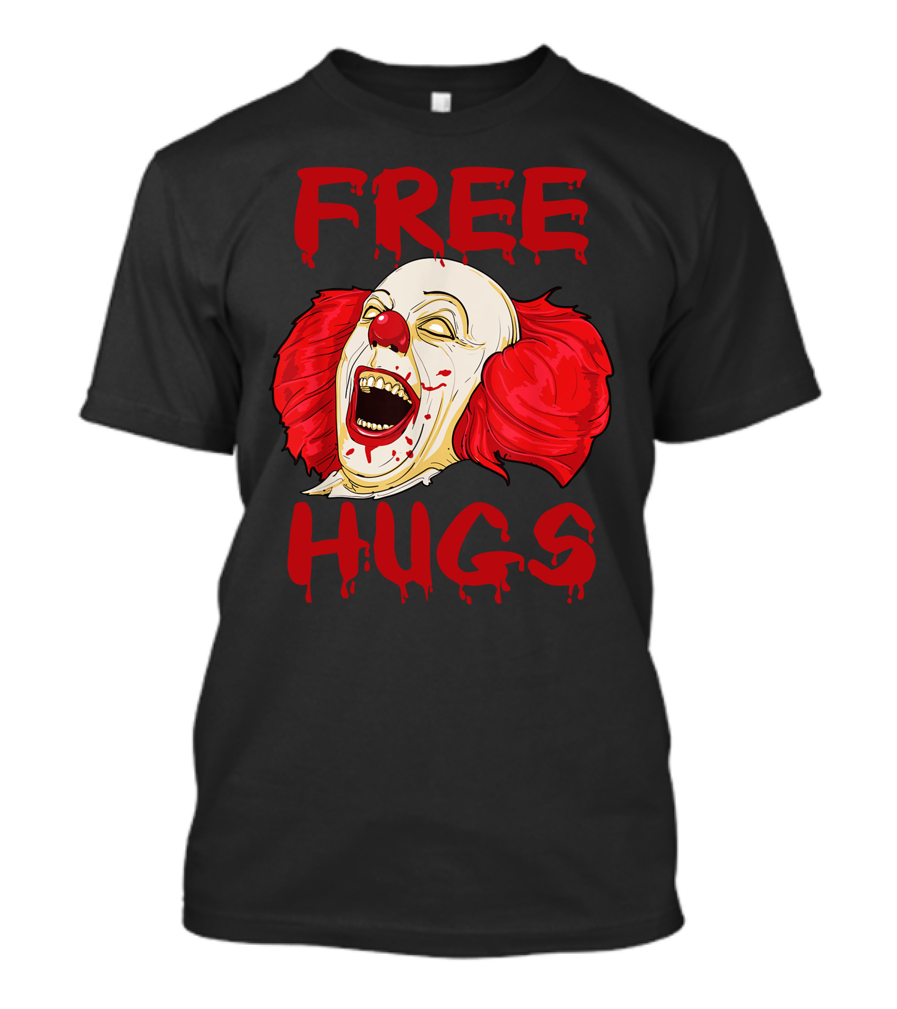 Free Hugs Halloween Evil Killer Scary Clown Horror T-Shirt