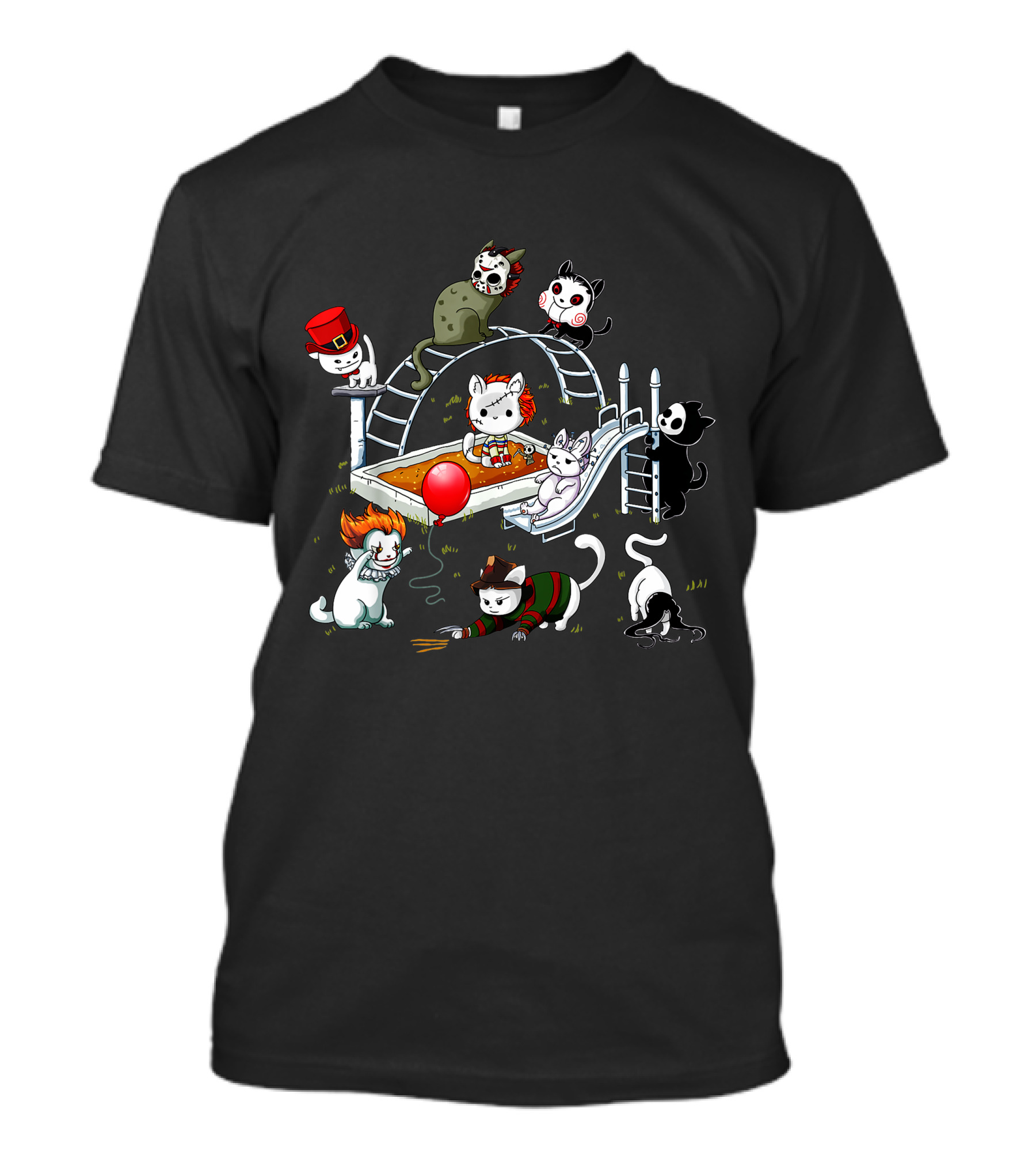 Horror Cats Playground Halloween Icons T-Shirt