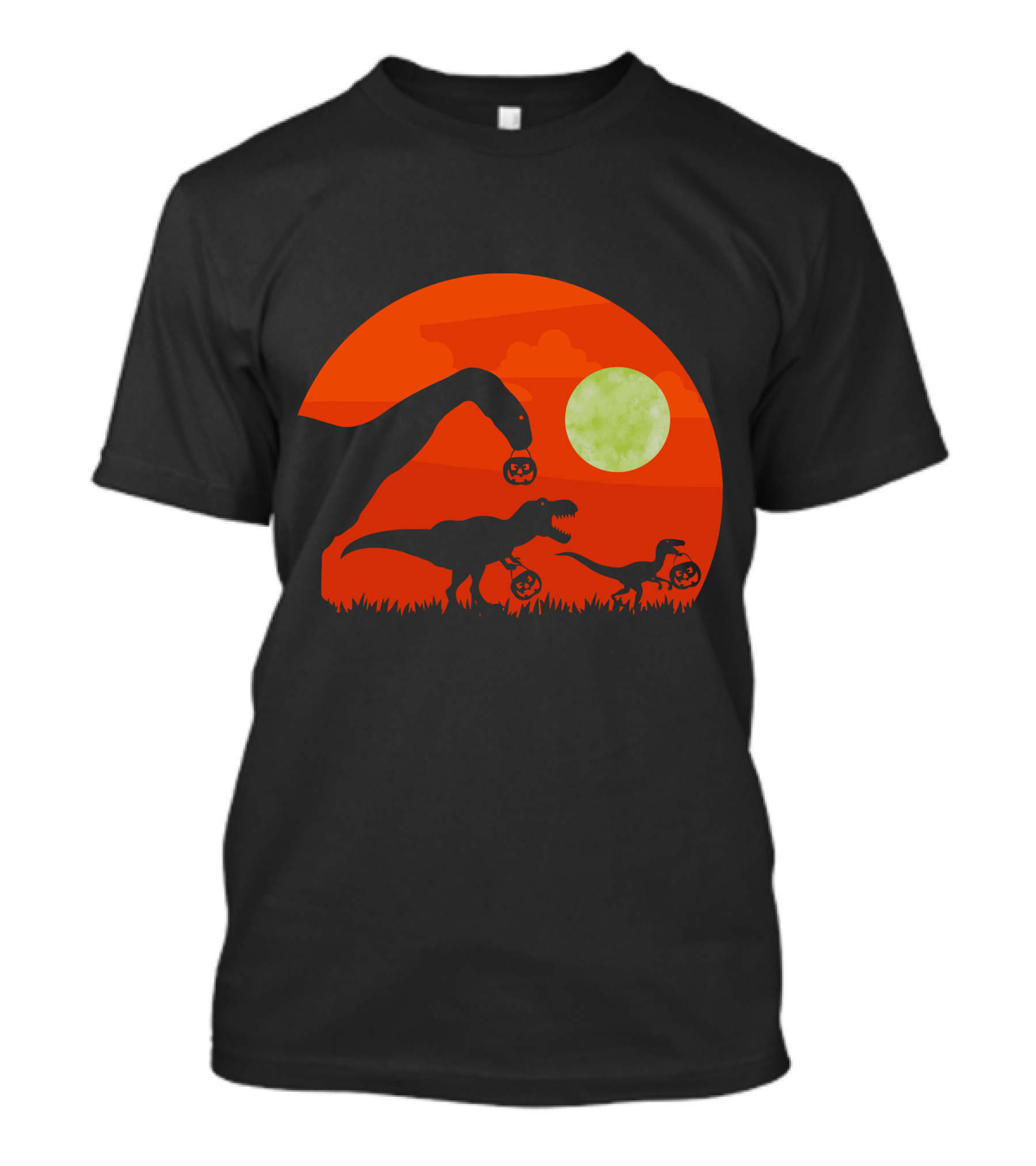Halloween Dinosaur Rex Pumpkin Moon T-Shirt