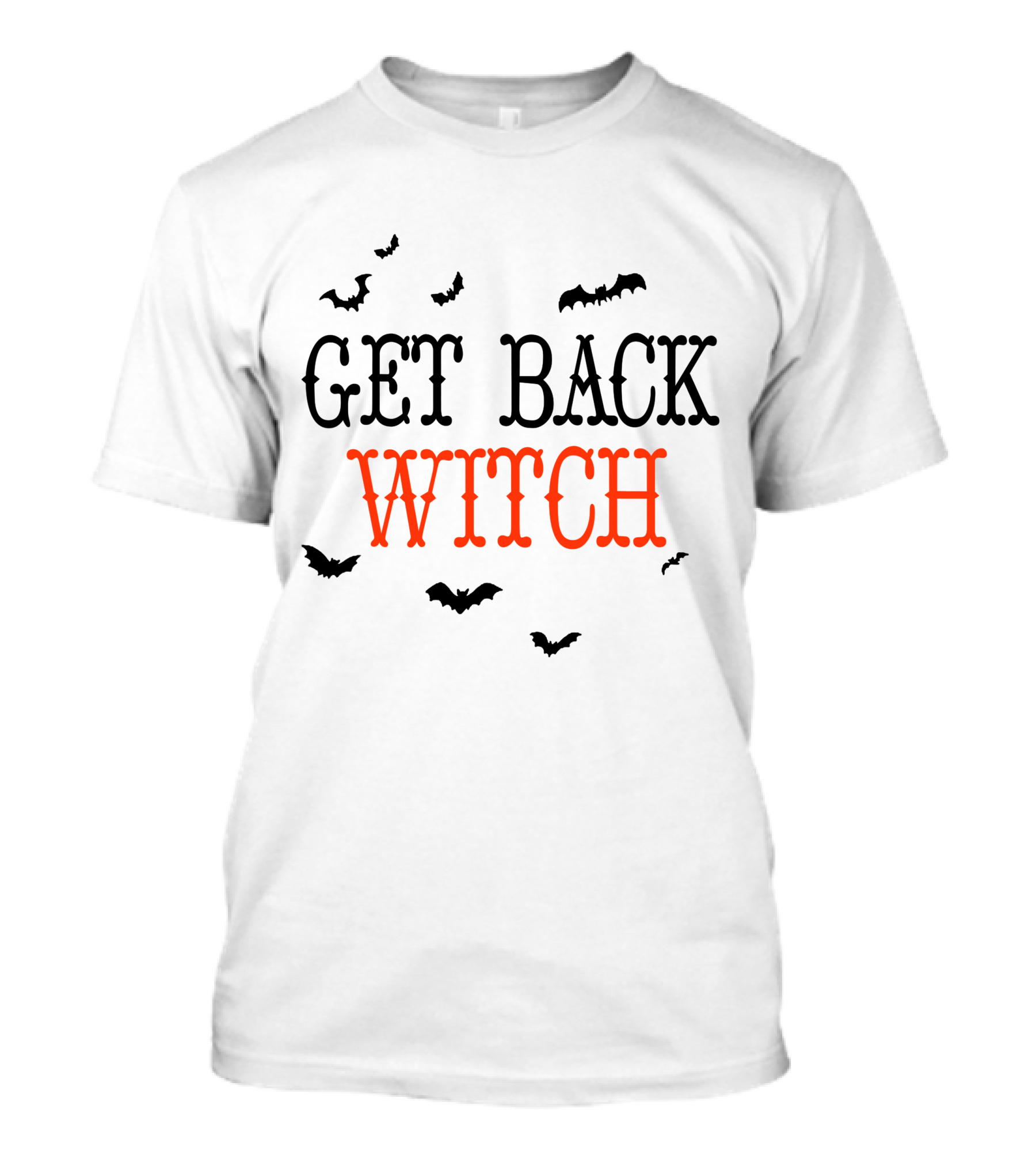 Get Back Witch I'm Not A Witch I'm Your Wife Halloween Bats T-Shirt