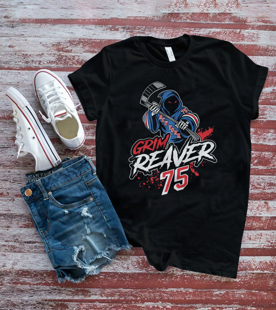 Grim Reaver New York 75 We Bleed Blue Merch T-Shirt