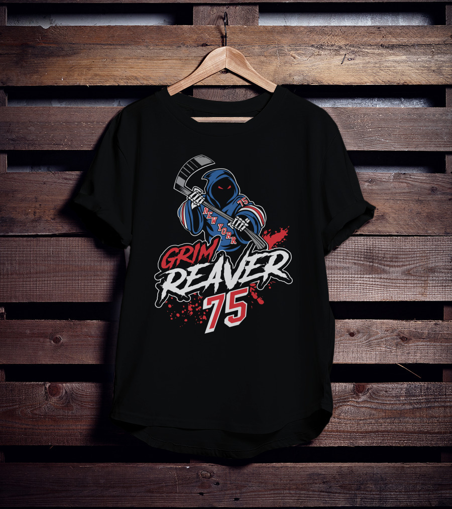 Grim Reaver New York 75 We Bleed Blue Merch T-Shirt