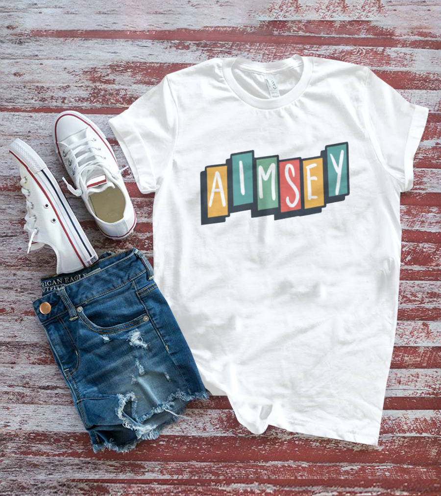 Aimsey Colorful Block Letters Merch T-Shirt