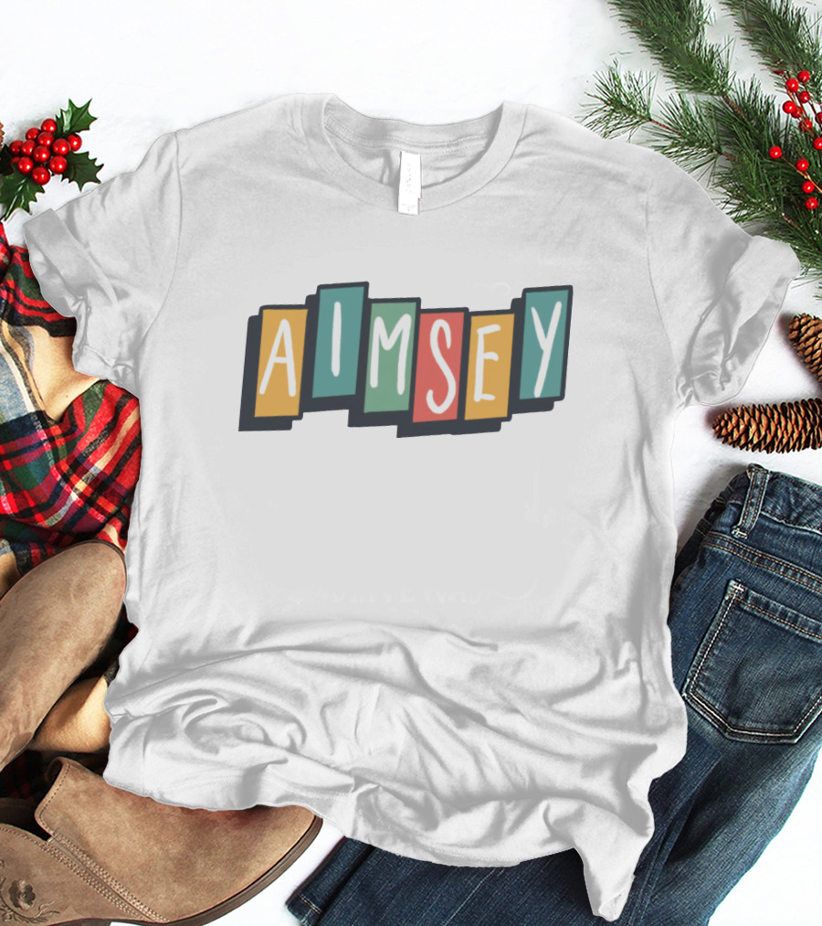 Aimsey Colorful Block Letters Merch T-Shirt