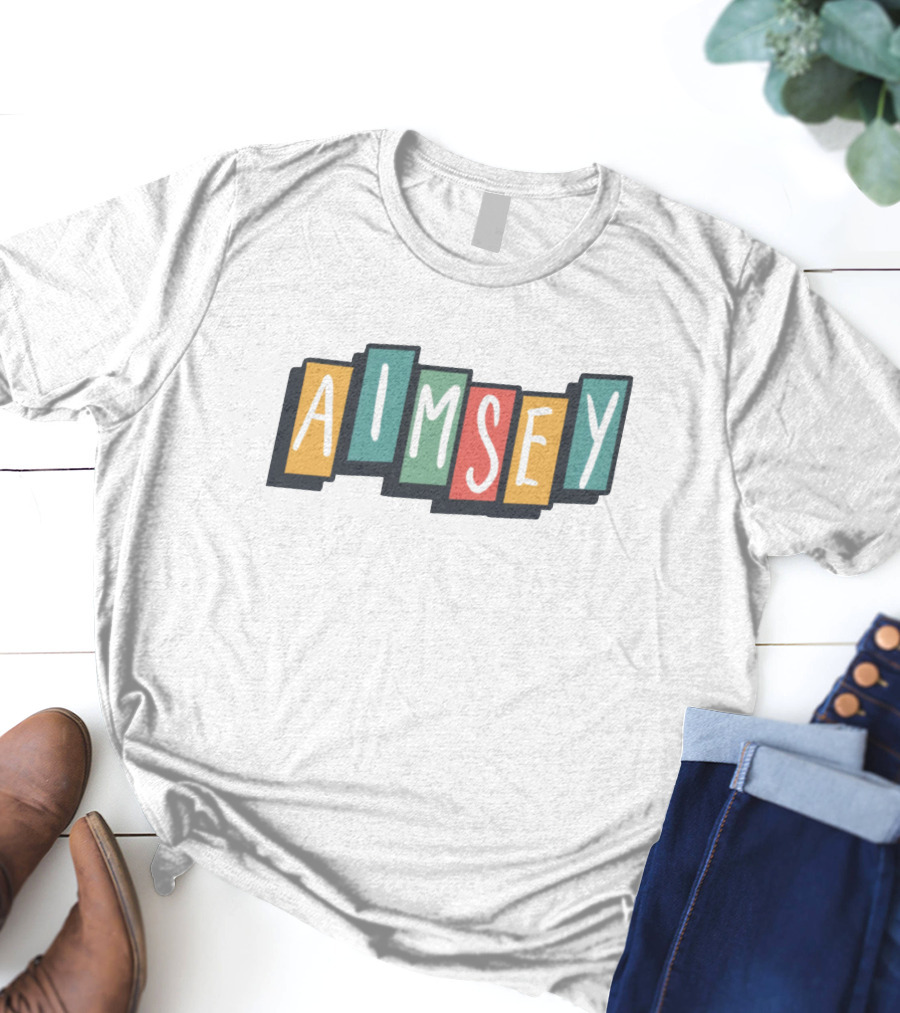 Aimsey Colorful Block Letters Merch T-Shirt
