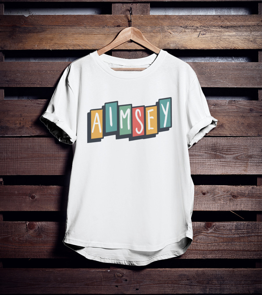 Aimsey Colorful Block Letters Merch T-Shirt