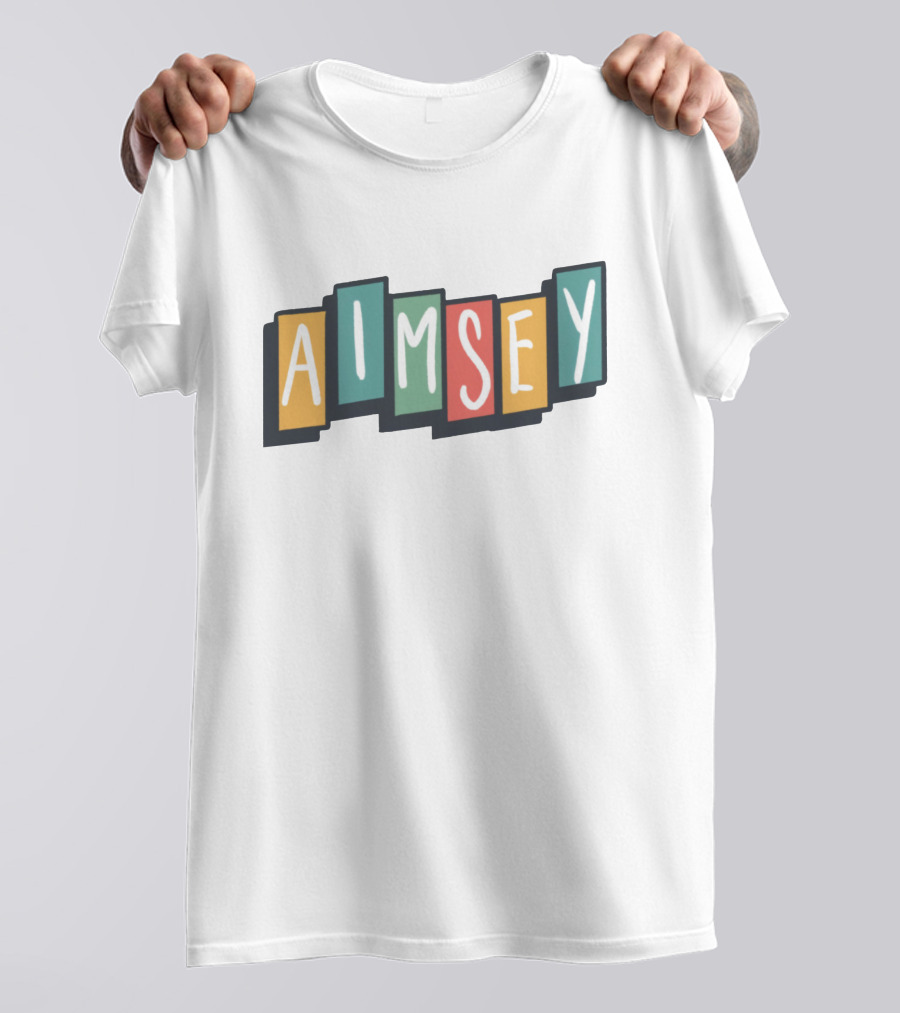 Aimsey Colorful Block Letters Merch T-Shirt