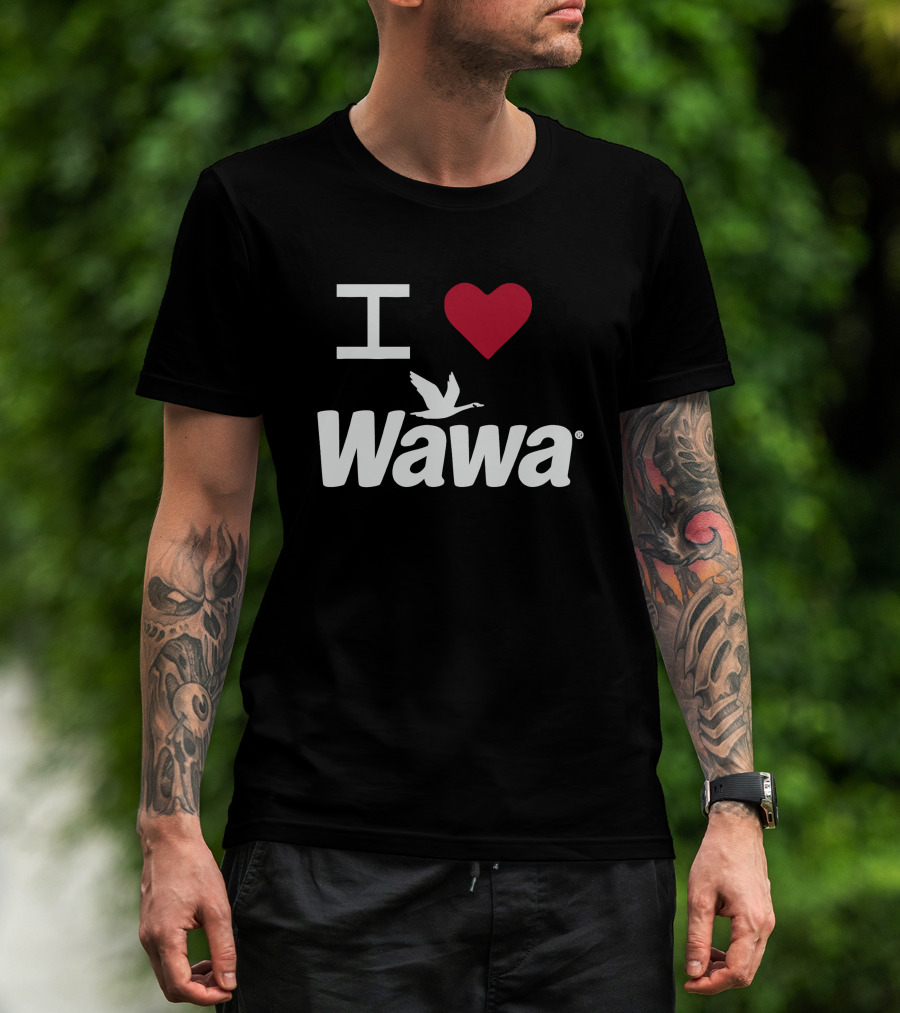 I Love Wawa Logo With Heart And Goose T-Shirt