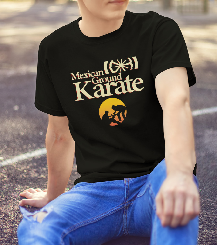 Mexican Ground Karate Sunset Silhouette Martial Art Scene T-Shirt