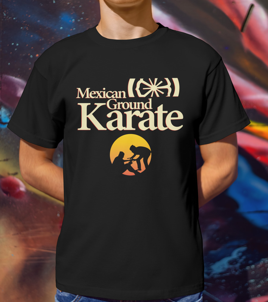 Mexican Ground Karate Sunset Silhouette Martial Art Scene T-Shirt