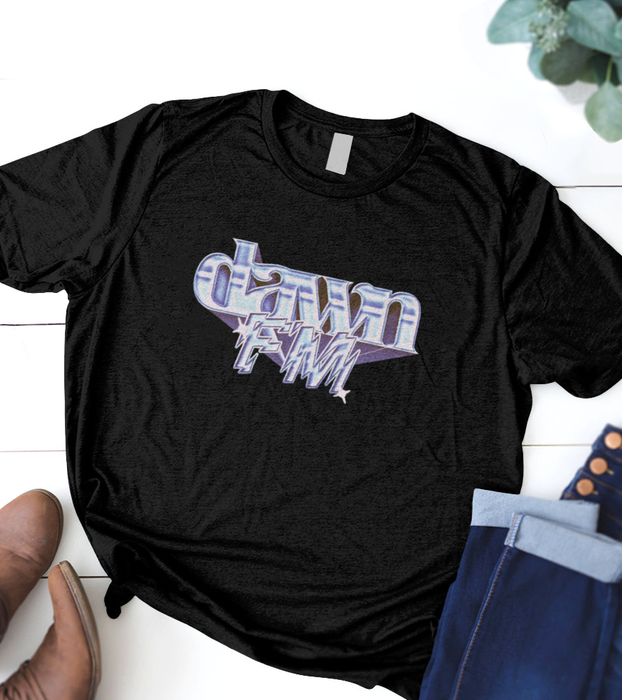 Dawn FM Chrome Text With Futuristic Blue And Purple Styling T-Shirt