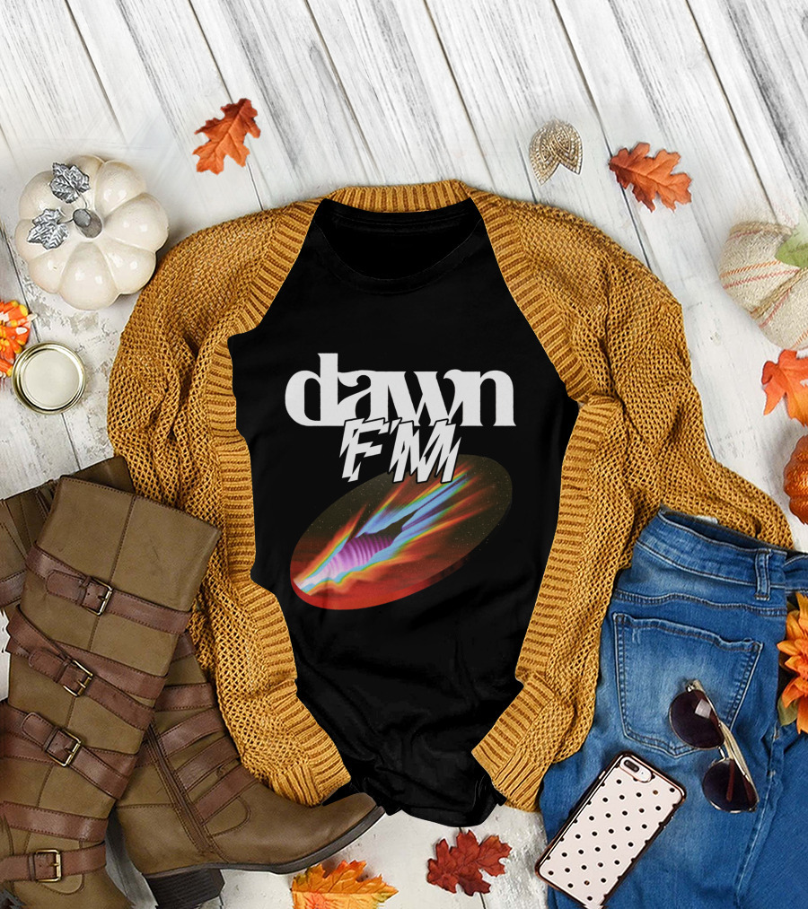 Dawn FM Rip Black Retro Cosmic Burst T-Shirt