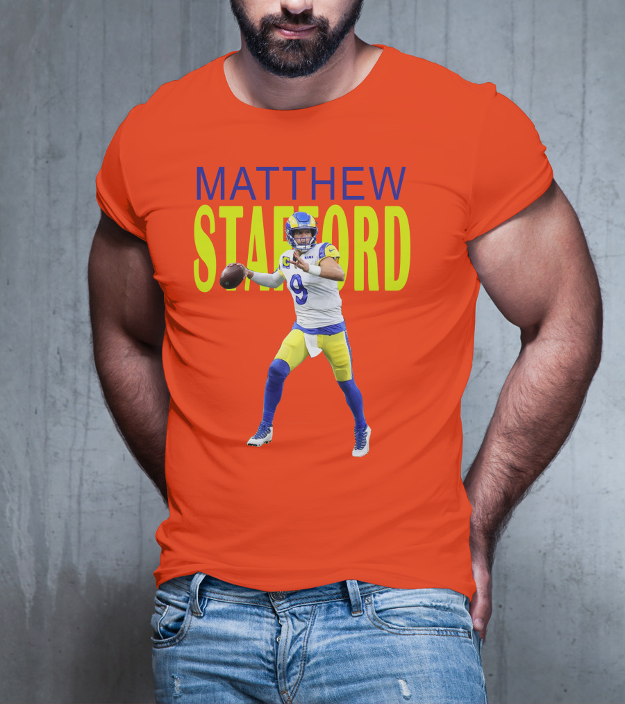 Matthew Stafford Rams Quarterback NFL Football Action T-Shirt