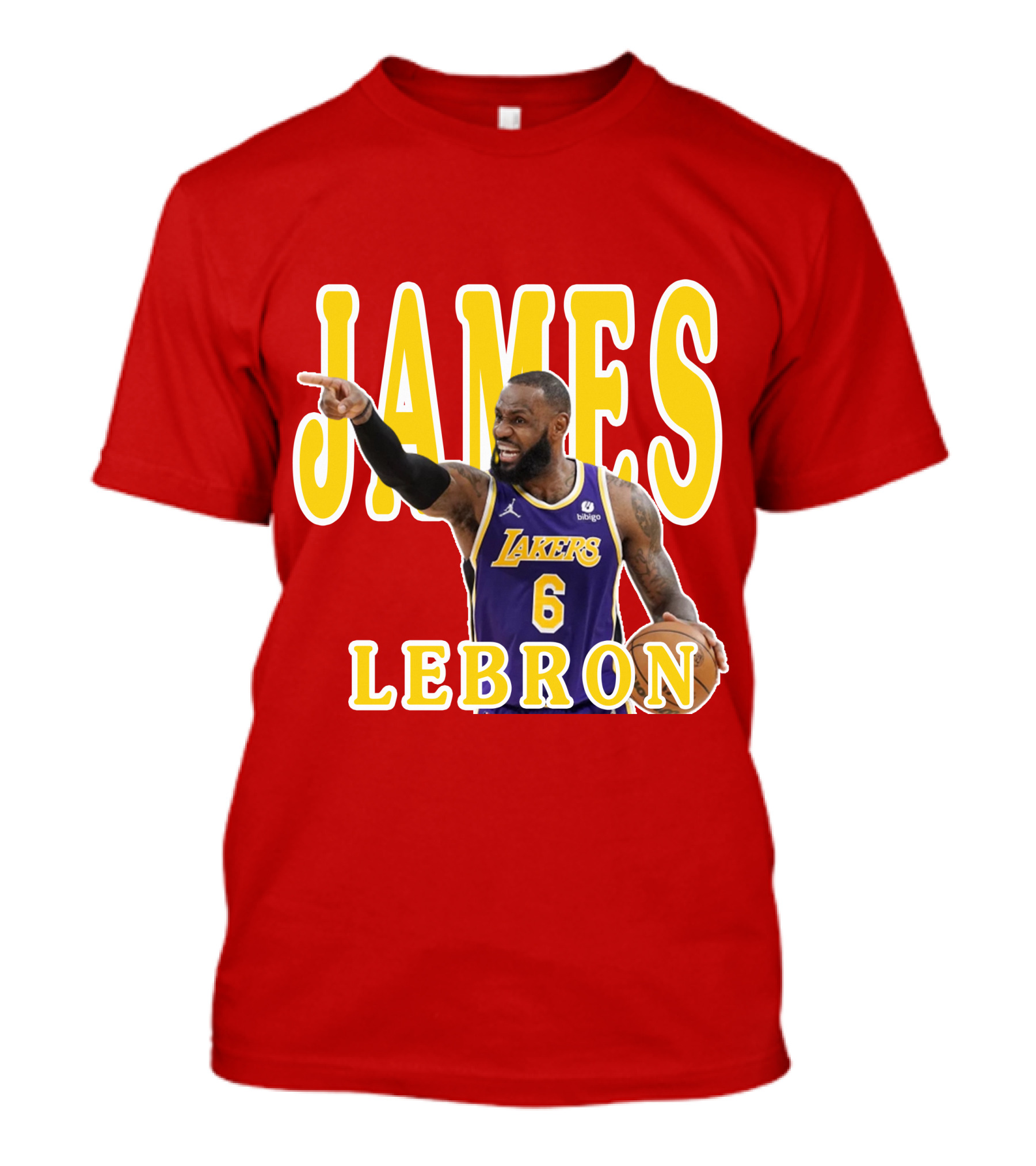 LeBron James Lakers Basketball 6 Jersey T-Shirt