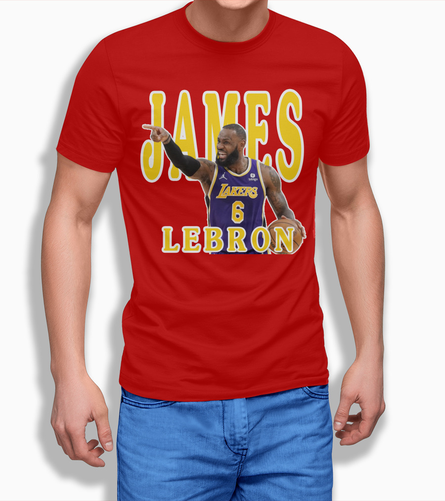 LeBron James Lakers Basketball 6 Jersey T-Shirt