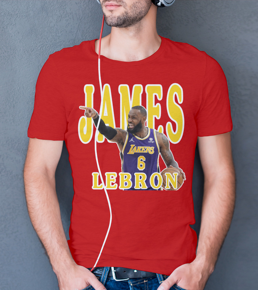 LeBron James Lakers Basketball 6 Jersey T-Shirt