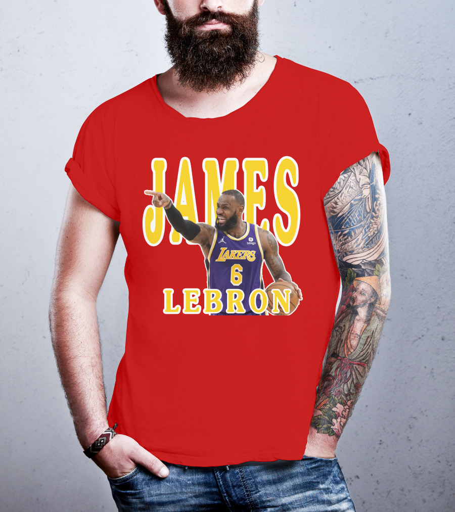 LeBron James Lakers Basketball 6 Jersey T-Shirt
