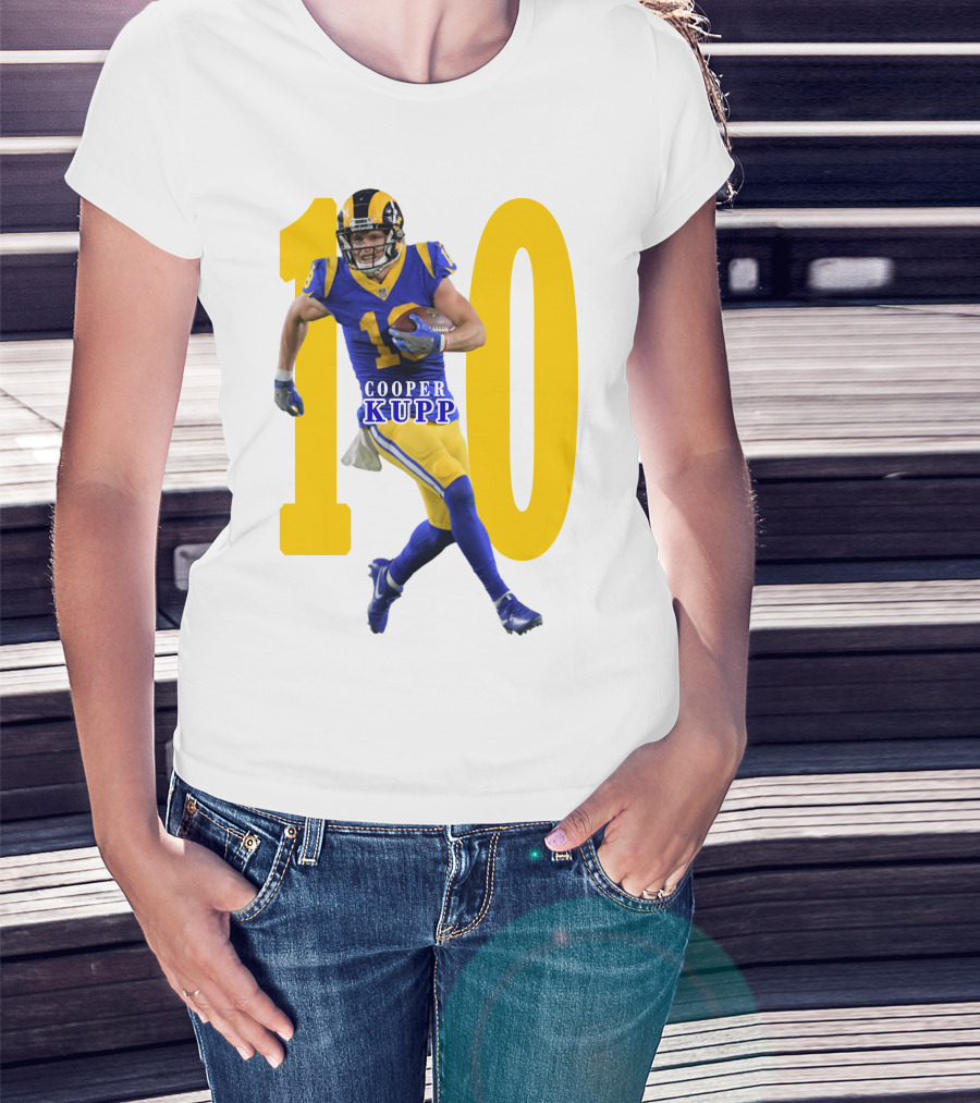 Cooper Kupp NFL Number 10 Action Rams Football T-Shirt