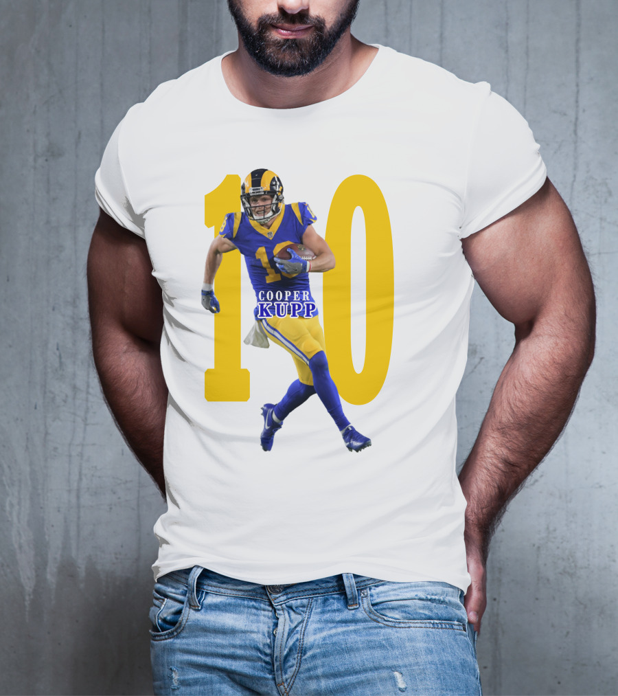 Cooper Kupp NFL Number 10 Action Rams Football T-Shirt