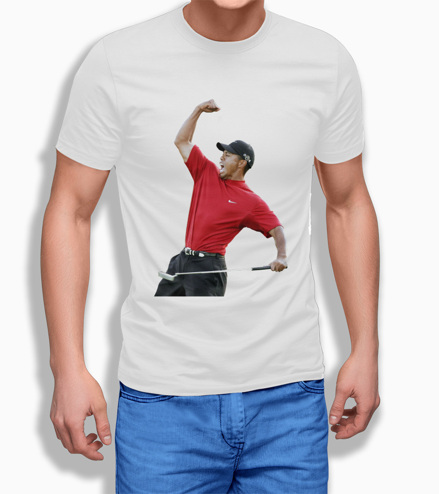 Tiger Woods Golf Victory Red Putter T-Shirt