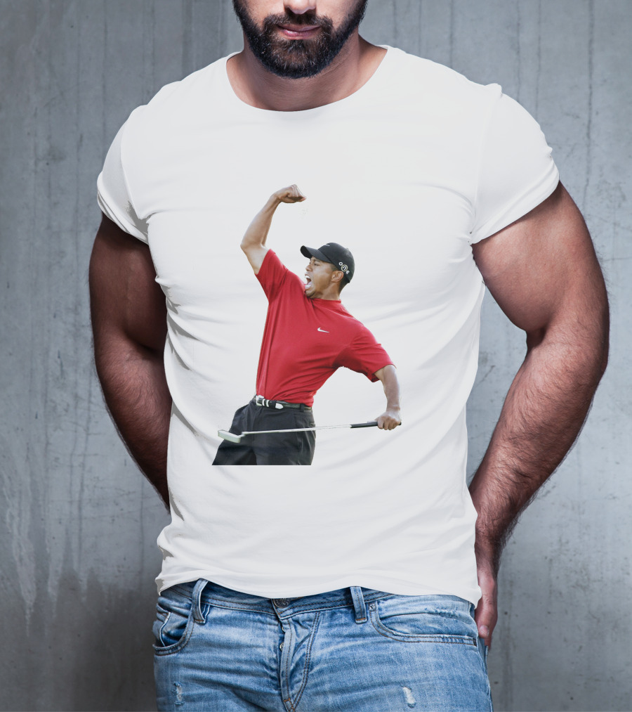 Tiger Woods Golf Victory Red Putter T-Shirt
