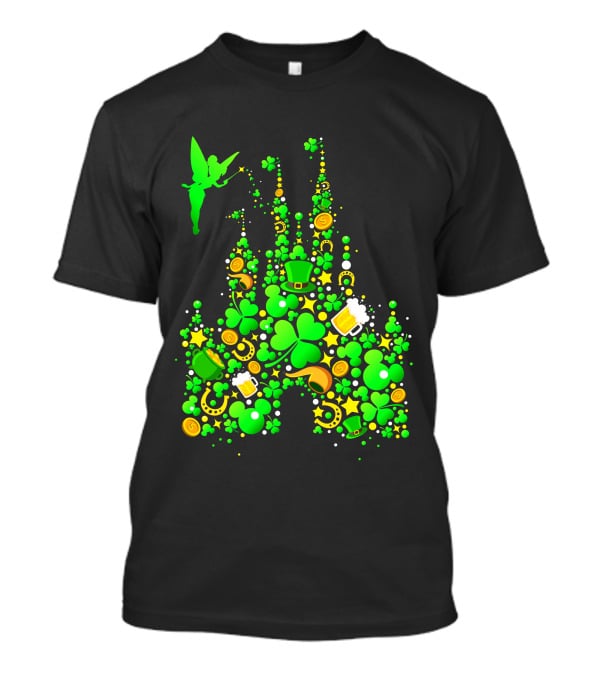 DN Castle St. Patrick's Day Tinkerbell Shamrocks Leprechaun Hat 2 T-Shirt