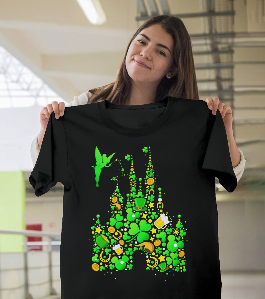 DN Castle St. Patrick's Day Tinkerbell Shamrocks Leprechaun Hat 2 T-Shirt