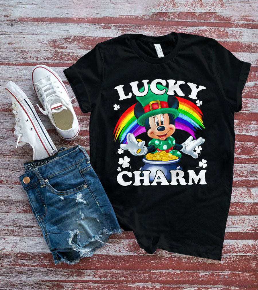 Lucky Charm Rainbow Mickey Pot Of Gold T-Shirt