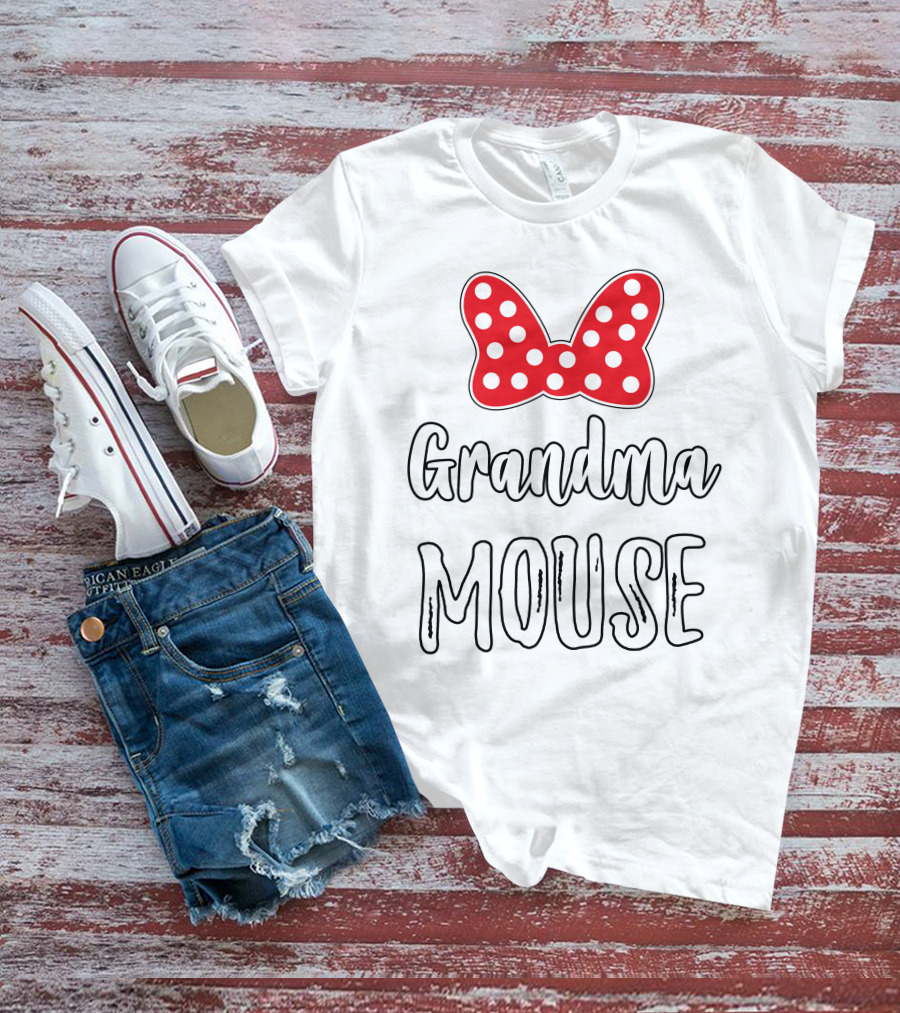 Grandma Mouse Bow Dots T-Shirt