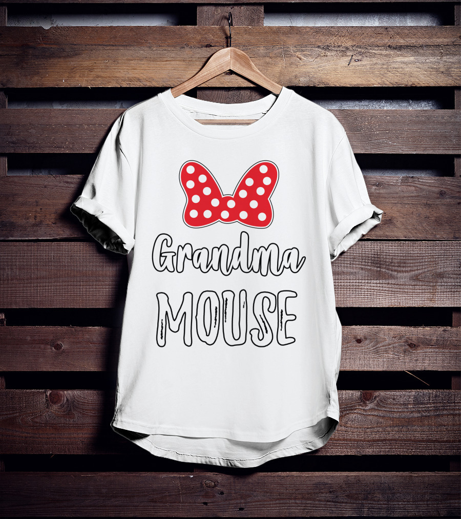 Grandma Mouse Bow Dots T-Shirt