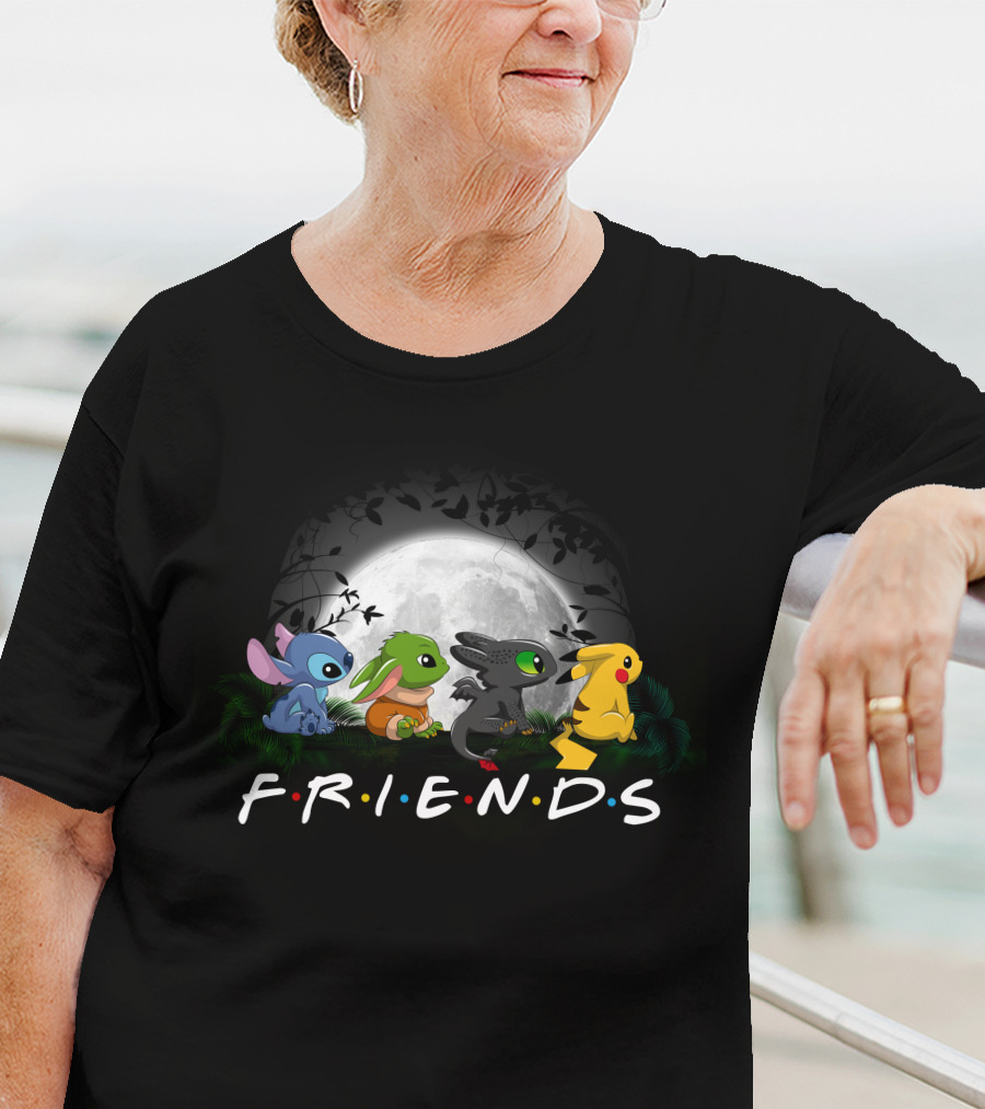 F R I E N D S Moon Walk Sti Friend Characters T-Shirt