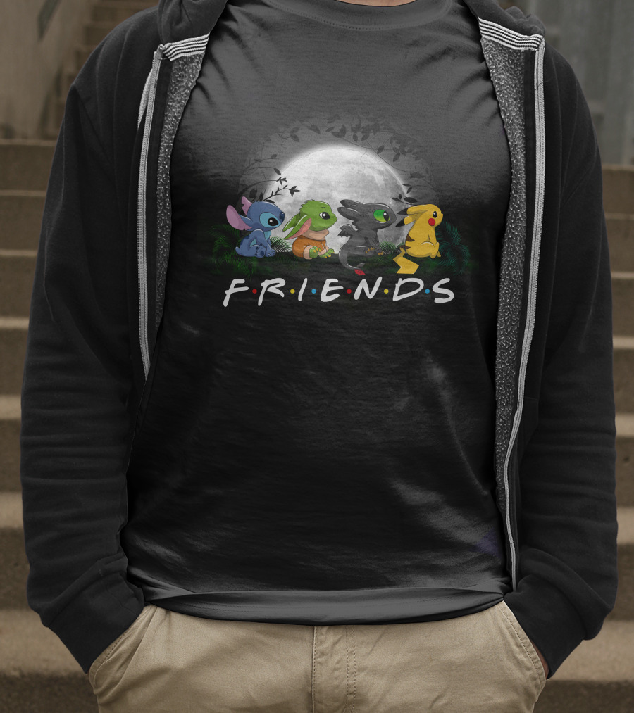 F R I E N D S Moon Walk Sti Friend Characters T-Shirt