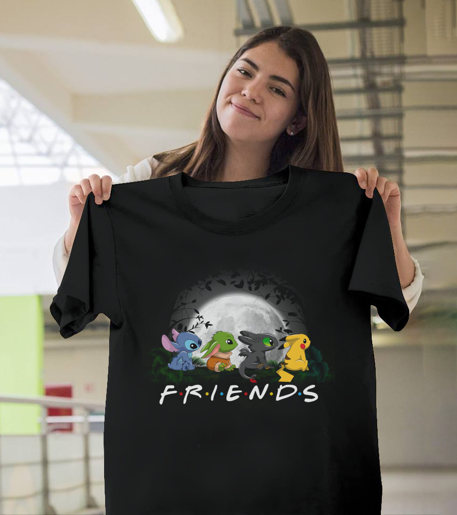 F R I E N D S Moon Walk Sti Friend Characters T-Shirt
