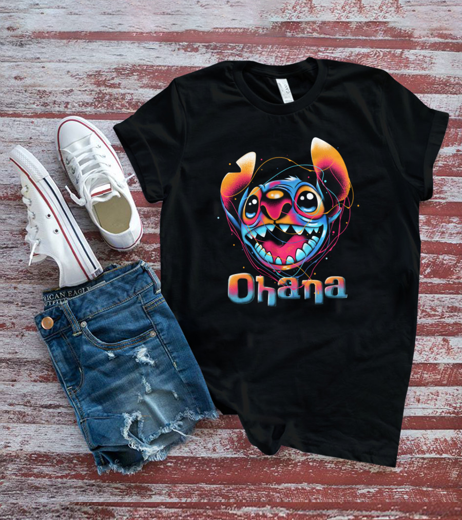 Stitch Ohana Colorful T-Shirt
