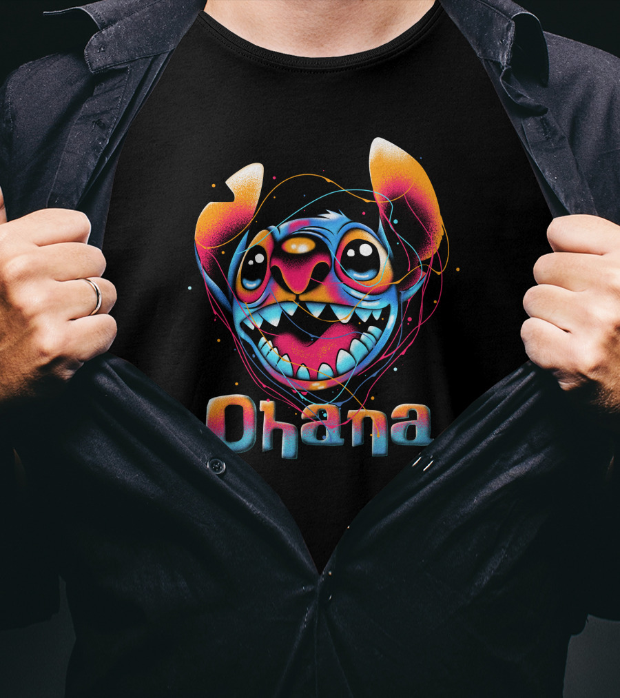 Stitch Ohana Colorful T-Shirt