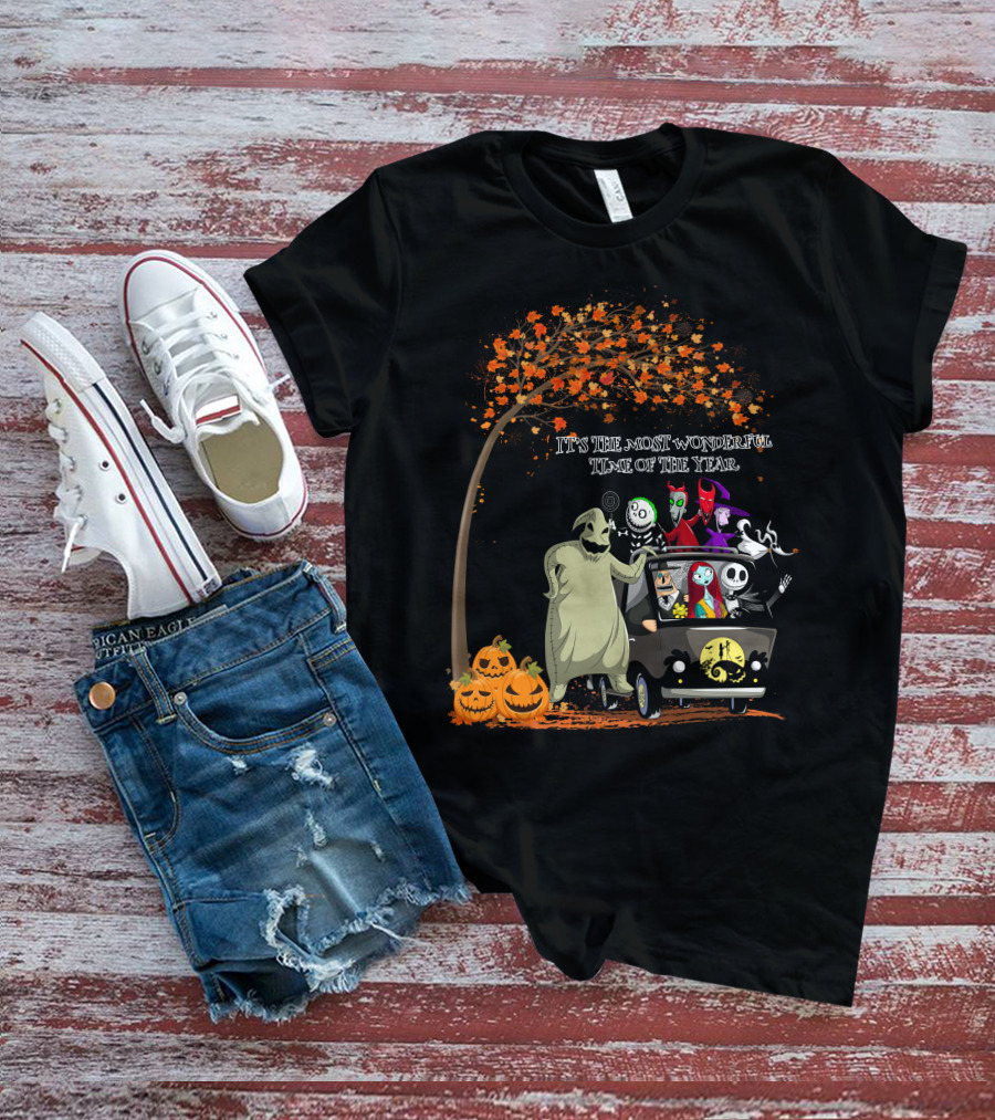 It's The Most Wonderful Time Of The Year Halloween Tree And Pumpkins T-Shirt