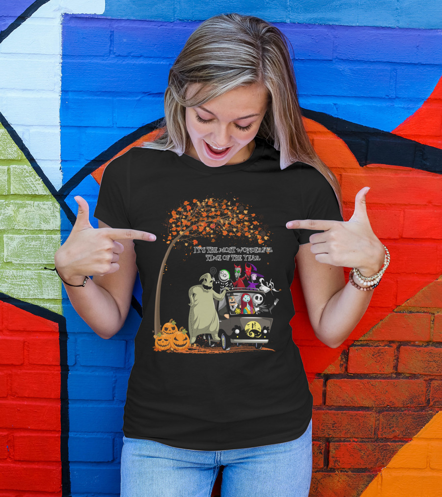 It's The Most Wonderful Time Of The Year Halloween Tree And Pumpkins T-Shirt