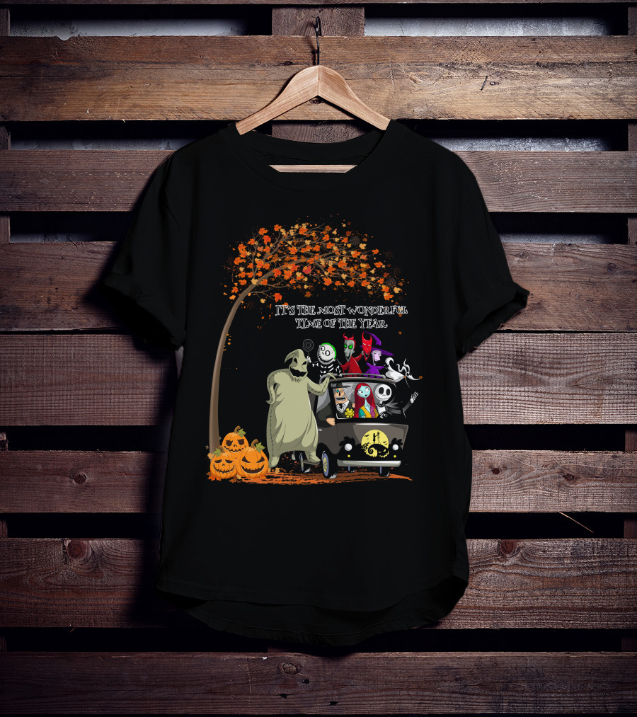 It's The Most Wonderful Time Of The Year Halloween Tree And Pumpkins T-Shirt