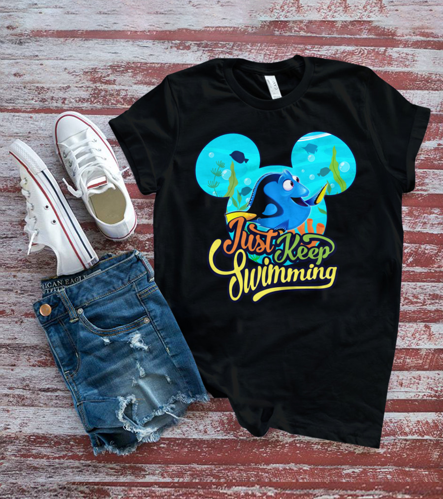 Just Keep Swimming Mickey Mouse Ears Dory T-Shirt
