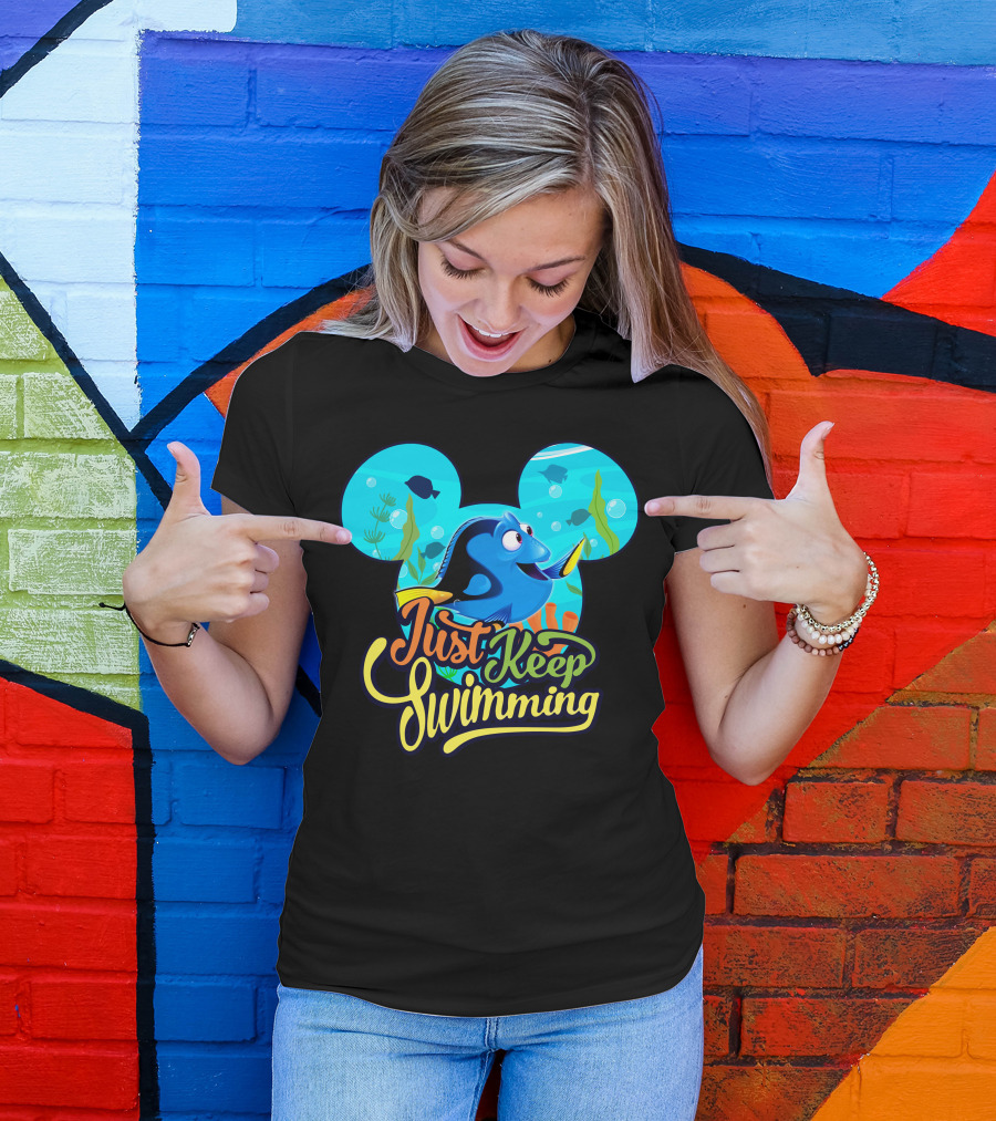 Just Keep Swimming Mickey Mouse Ears Dory T-Shirt