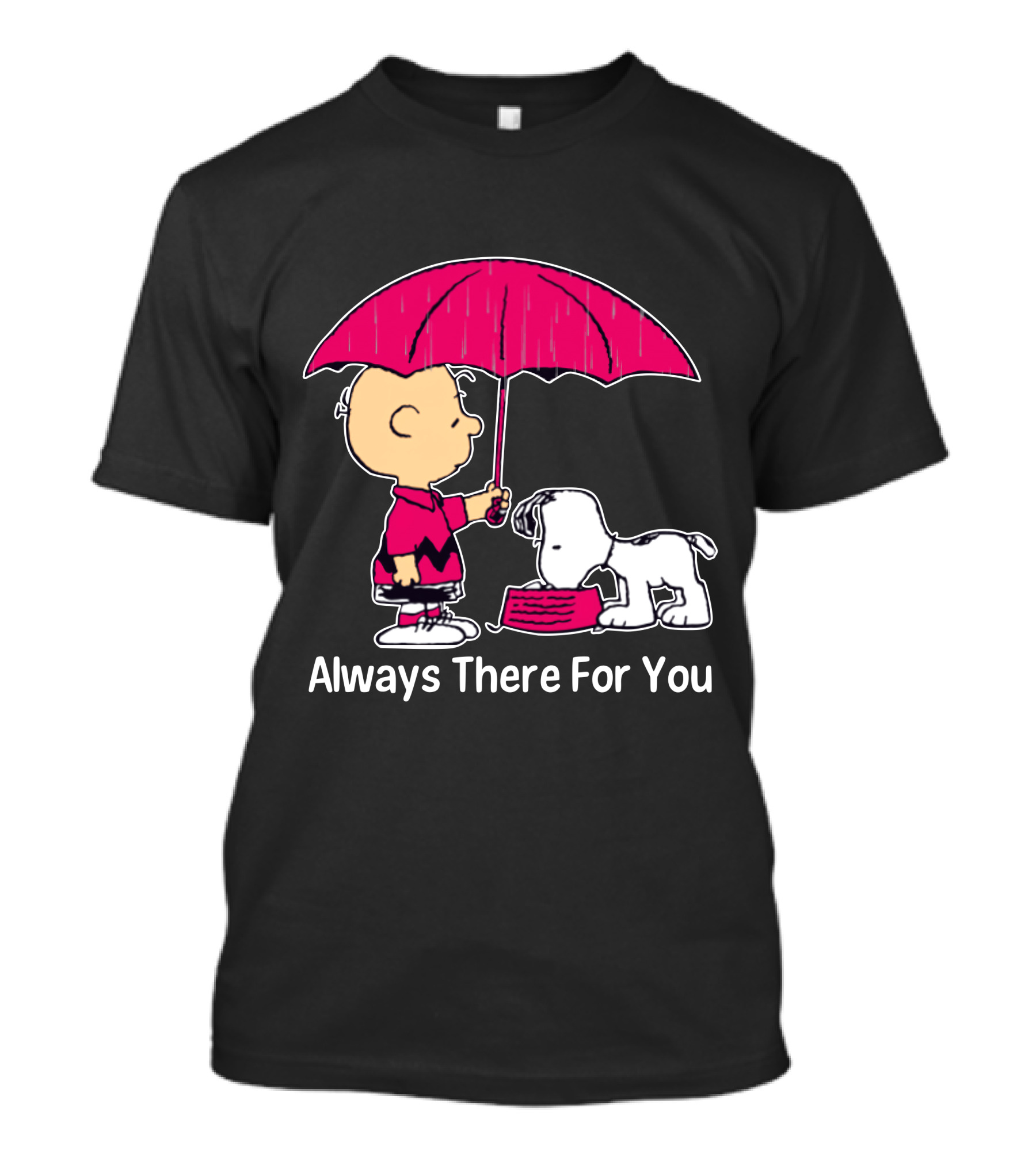 Always There For You Charlie Brown Snoopy Under Umbrella T-Shirt