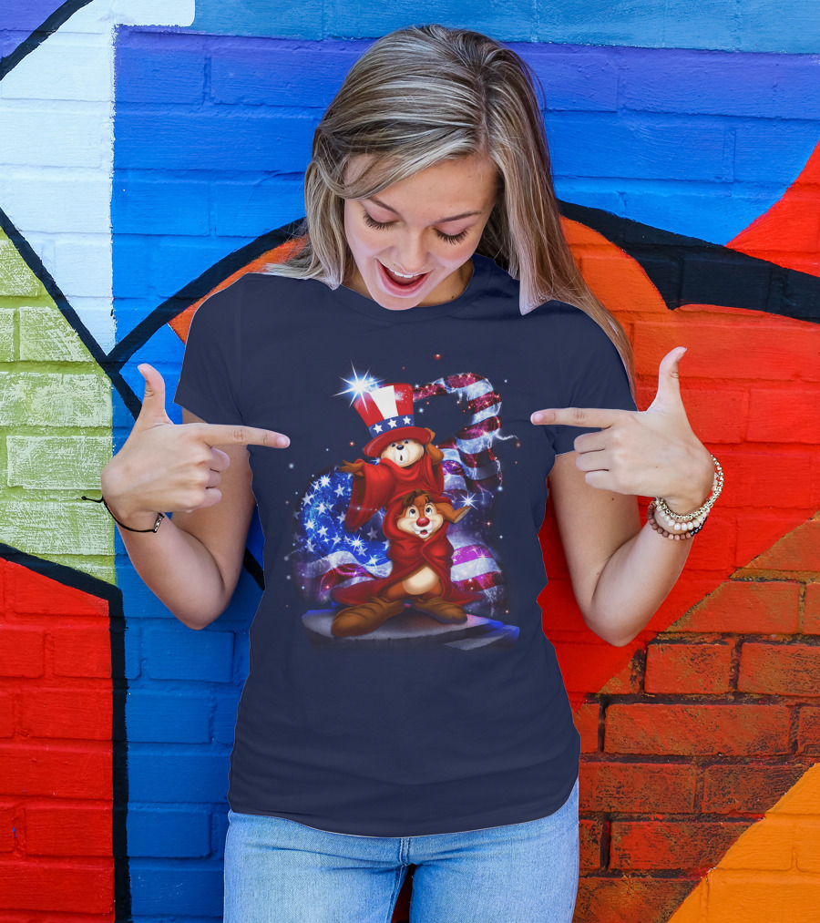 Chip 'n' Dale USA Patriotic Magic Hat T-Shirt