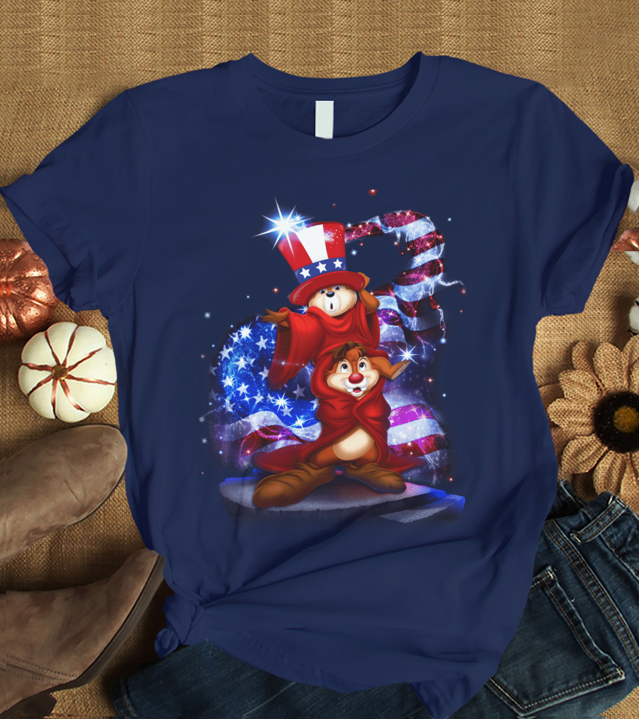 Chip 'n' Dale USA Patriotic Magic Hat T-Shirt