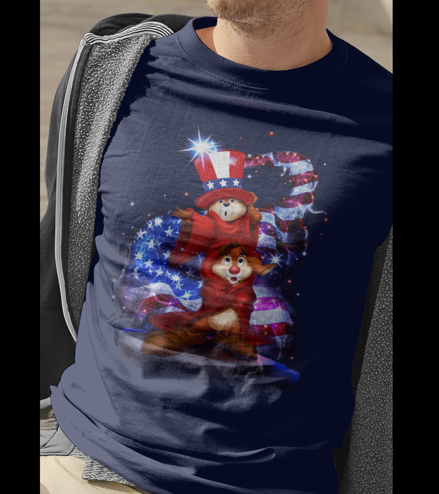 Chip 'n' Dale USA Patriotic Magic Hat T-Shirt