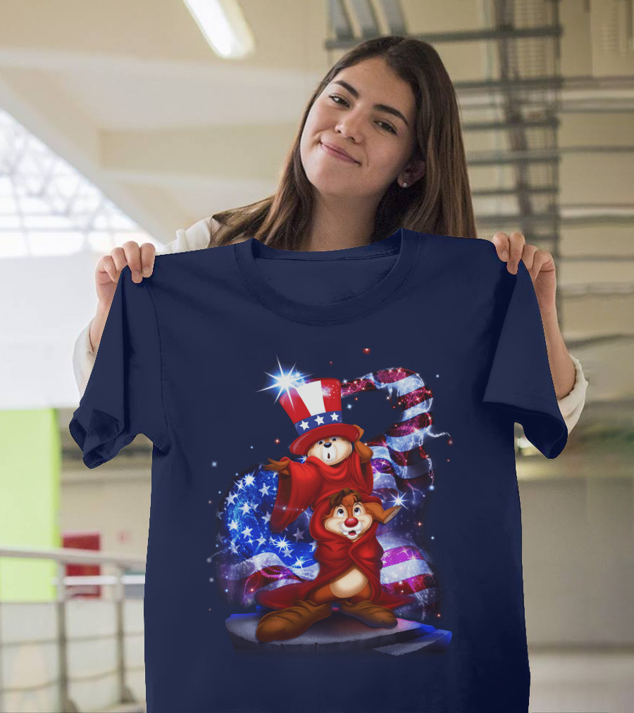 Chip 'n' Dale USA Patriotic Magic Hat T-Shirt