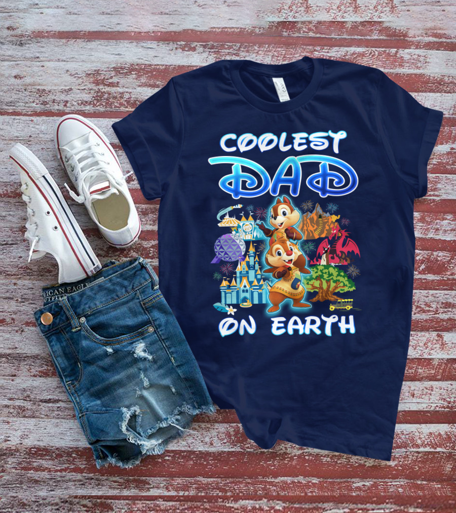 Coolest Dad On Earth Chipmunks Magical Park Adventure T-Shirt