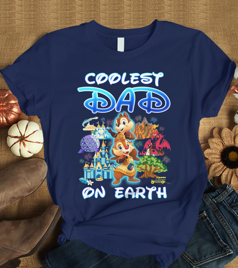 Coolest Dad On Earth Chipmunks Magical Park Adventure T-Shirt