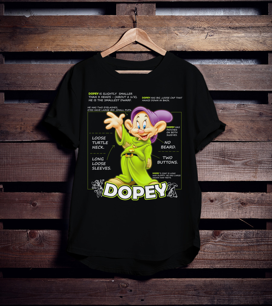 DOPEY Fun Loose Turtle Neck Two Buttons Long Sleeves T-Shirt
