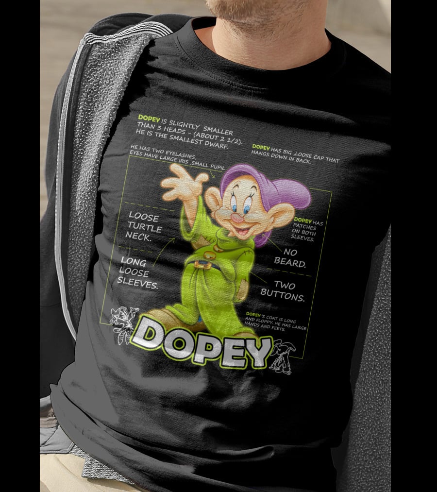 DOPEY Fun Loose Turtle Neck Two Buttons Long Sleeves T-Shirt
